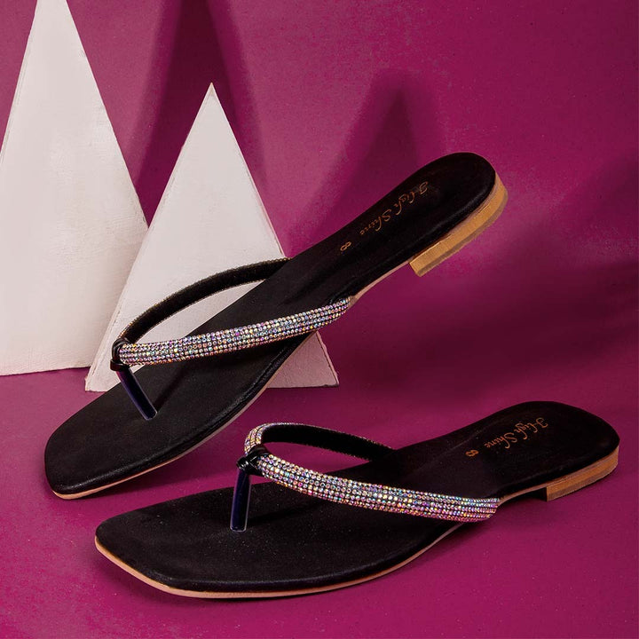 Black slippers for ladies