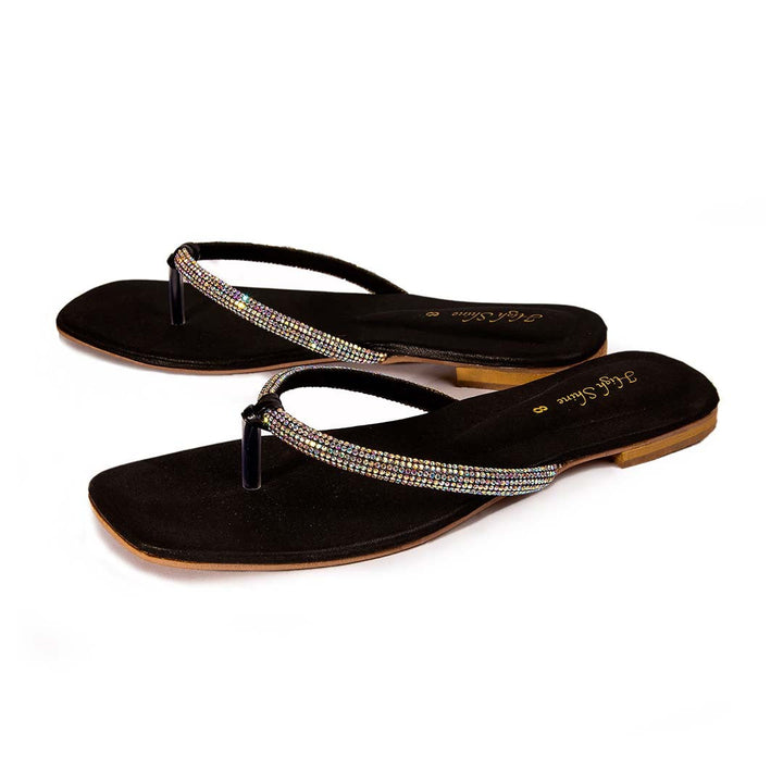 Black slippers for ladies