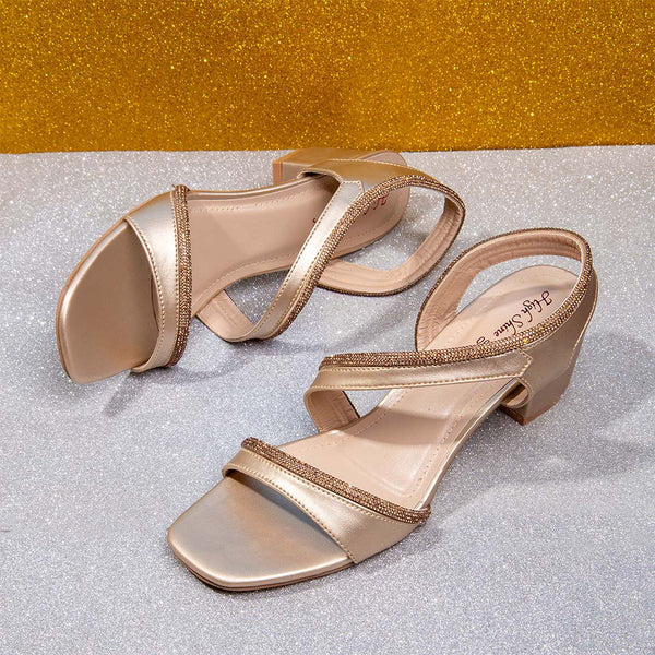 Golden heels for ladies