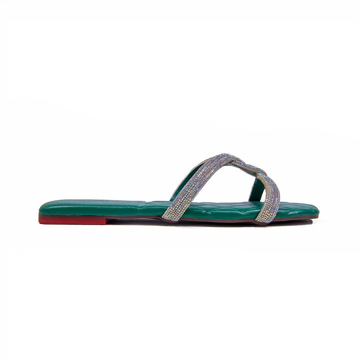 Dark Green slides for ladies