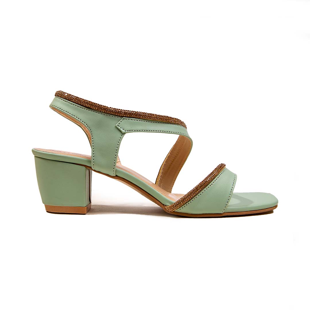 Green heel for ladies