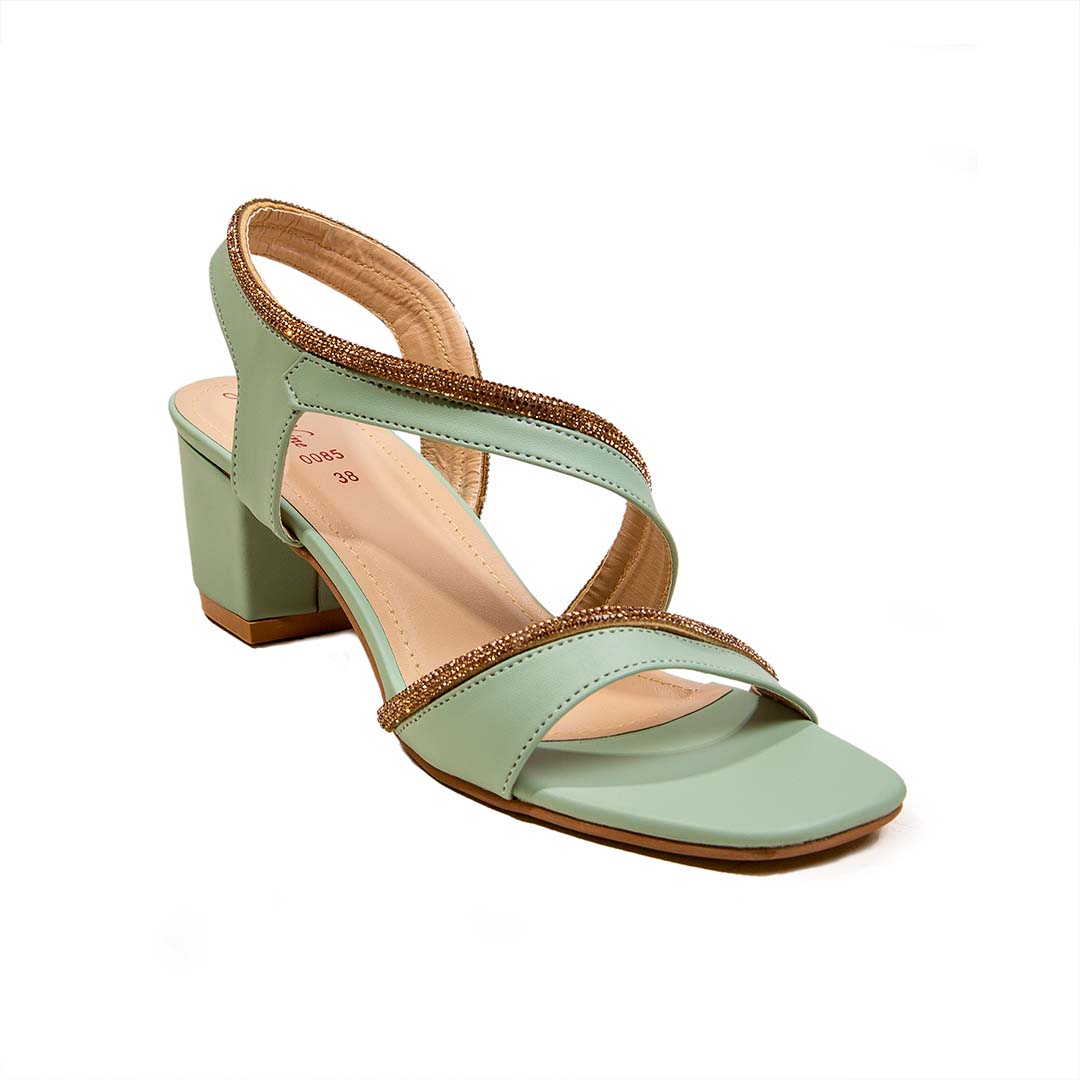 Green heel for ladies