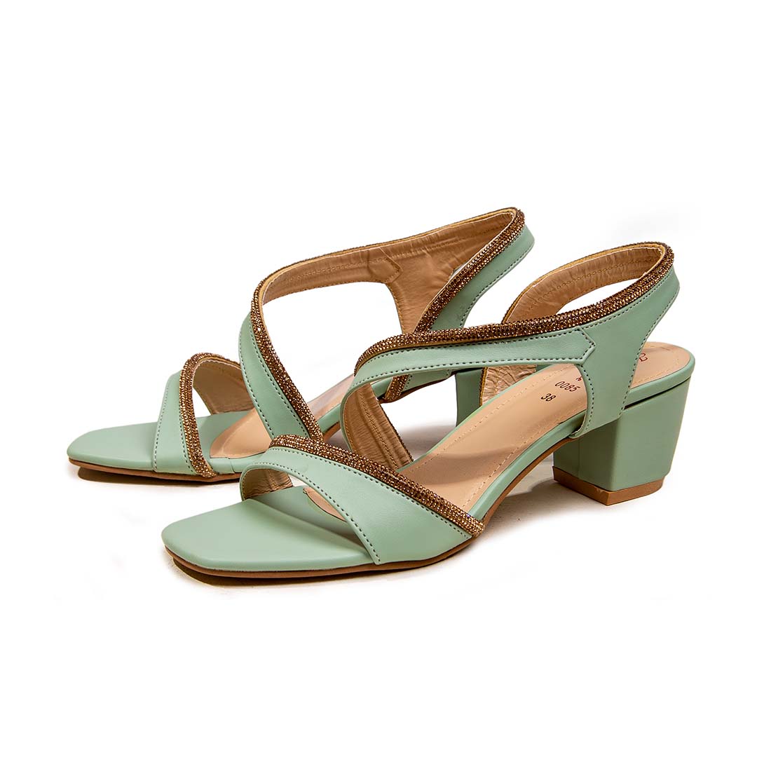 Green heel for ladies
