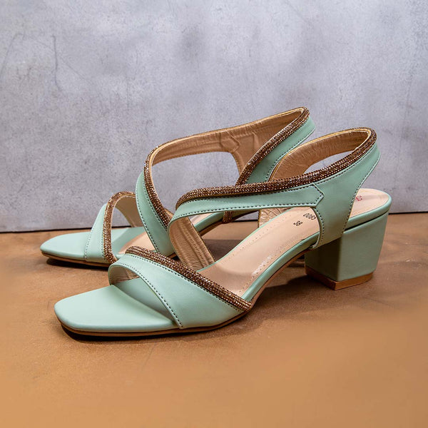 Green heel for ladies