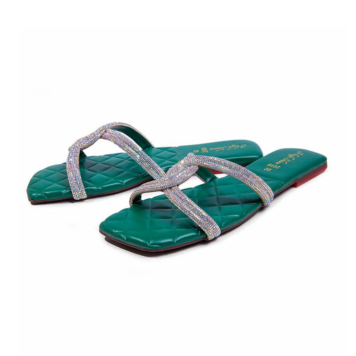 Dark Green slides for ladies