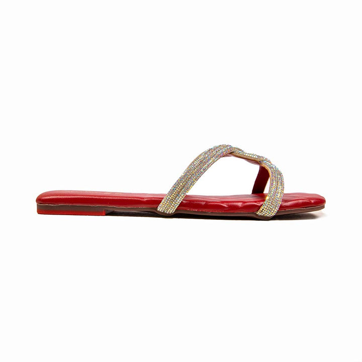 Red slides for ladies.