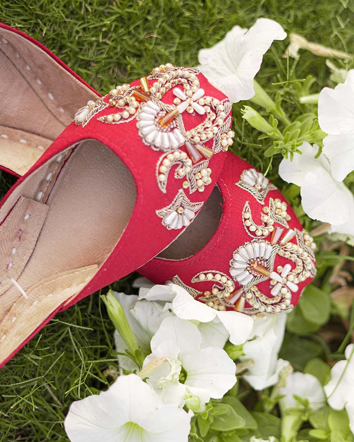 Ruby Red Charm Khussa Shoes (KS-21)
